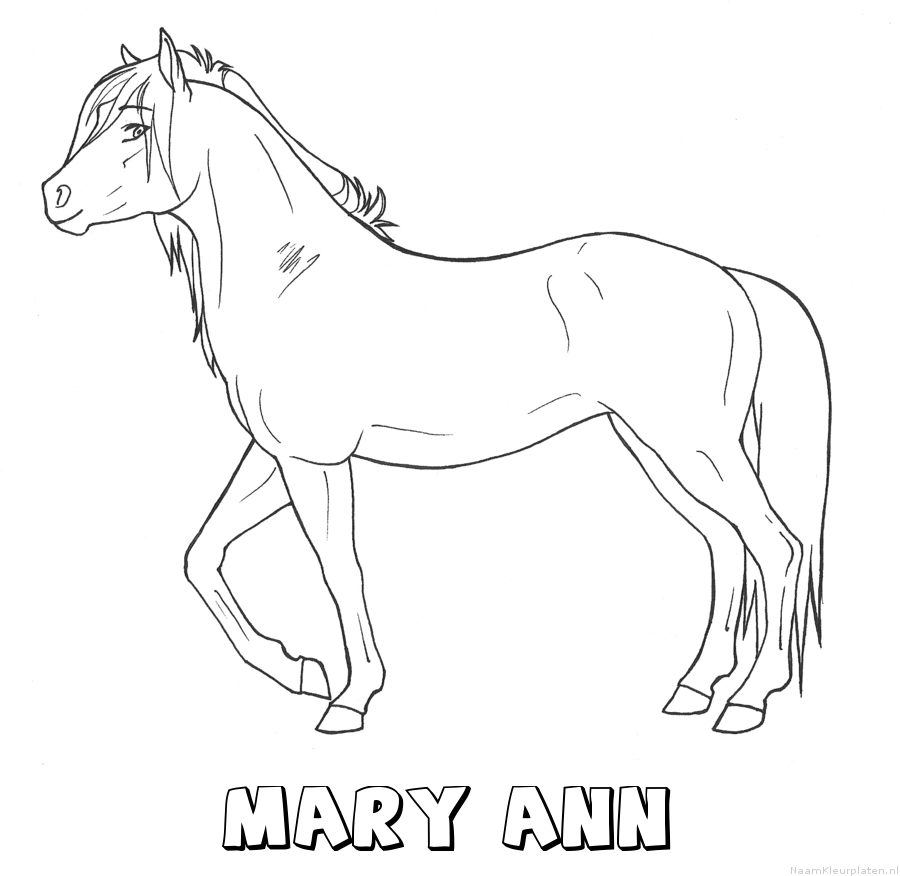 Mary ann paard kleurplaat